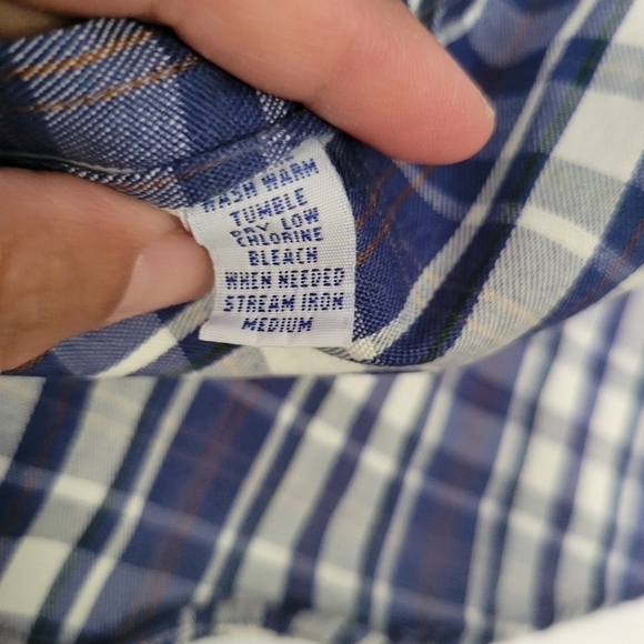 Ralph Lauren Plaid Shirt Blue Medium - Picture 4 of 7
